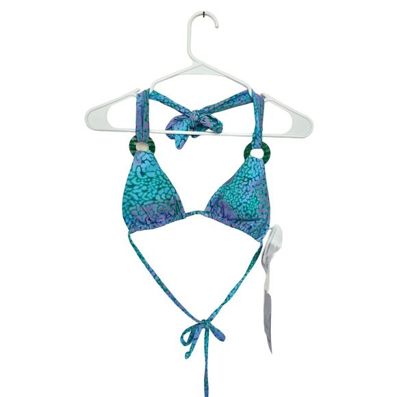 Seafolly Sea Skin Slide Triangle Bikini Top - Vivid Green - Picture 2 of 3